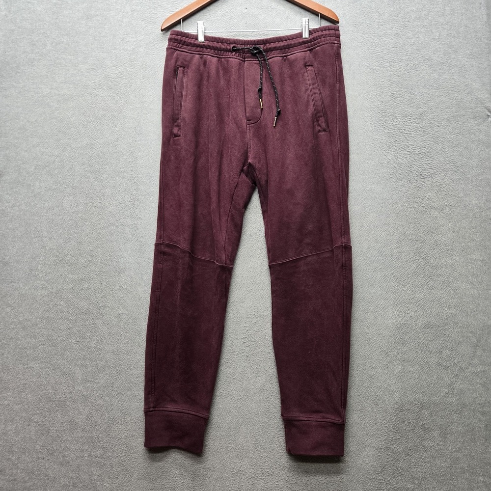 American Eagle Men Activewear Pants M Maroon Jogger Fleece